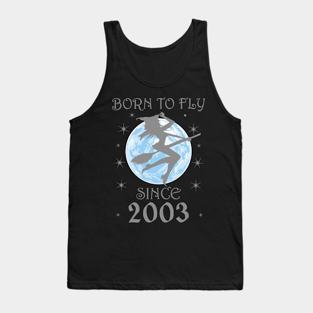 BORN TO FLY SINCE 1935 WITCHCRAFT T-SHIRT | WICCA BIRTHDAY WITCH GIFT Tank Top by Chameleon Living